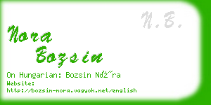 nora bozsin business card